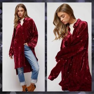 💫 Crushed Velvet Shirt Dress